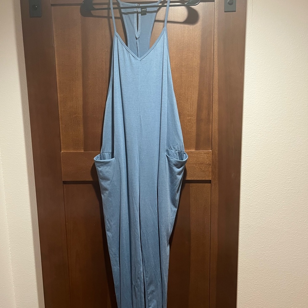 Blue Sleeveless Jumpsuit